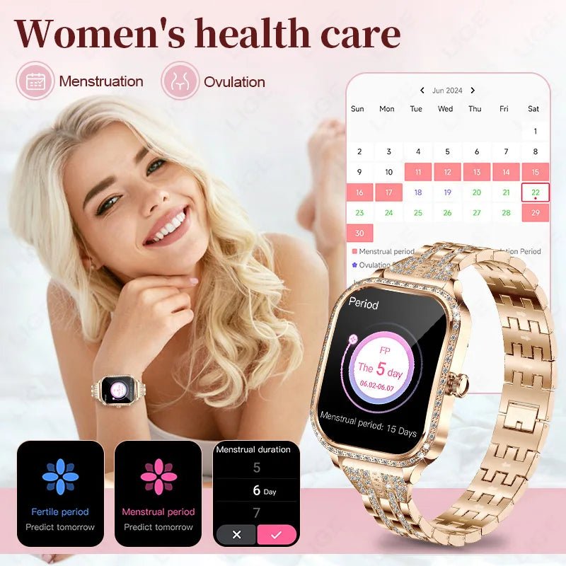 LIGE Smart Watches for Women Waterproof Bluetooth Call Fitness Tracker Smartwatch Mujer Digital Womens Watch Heart Rate Monitor - Chic Cart AMI Cart