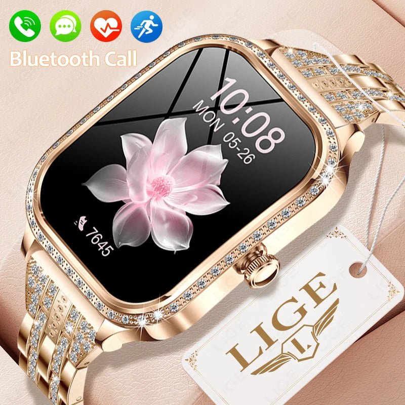 LIGE Smart Watches for Women Waterproof Bluetooth Call Fitness Tracker Smartwatch Mujer Digital Womens Watch Heart Rate Monitor - Chic Cart AMI Cart