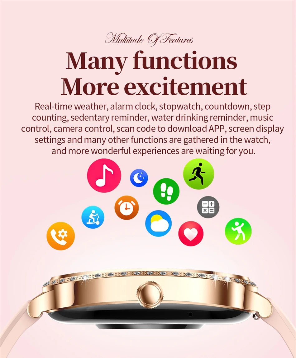 LIGE Smart Watches for Women Waterproof Bluetooth Call Fitness Tracker Smartwatch Mujer Digital Womens Watch Heart Rate Monitor - Chic Cart AMI Cart
