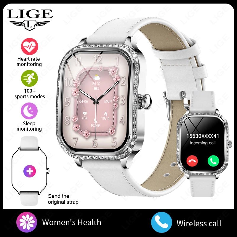 LIGE Smart Watches for Women Waterproof Bluetooth Call Fitness Tracker Smartwatch Mujer Digital Womens Watch Heart Rate Monitor - Chic Cart AMI Cart