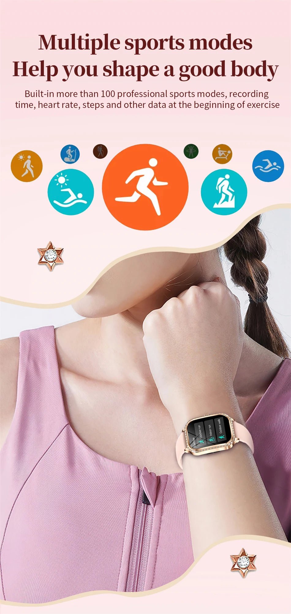 LIGE Smart Watches for Women Waterproof Bluetooth Call Fitness Tracker Smartwatch Mujer Digital Womens Watch Heart Rate Monitor - Chic Cart AMI Cart