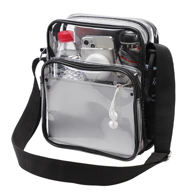 TINYAT Women Lightweight Mesh Strap Waterproof Transparent pvc Bags Put Lost Headphone Jack Umbrella Cell Phone 9.7 inch iPad - Chic Cart AMI Cart