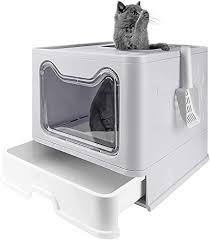 Foldable Cat Litter Box Front Entry & Top Exit Toilet Boxes