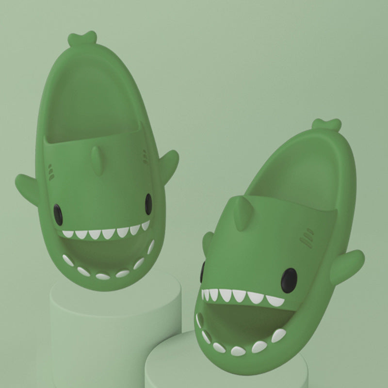 Adult's Slippers Indoor Outdoor Funny Shark Cartoon AMI Cart