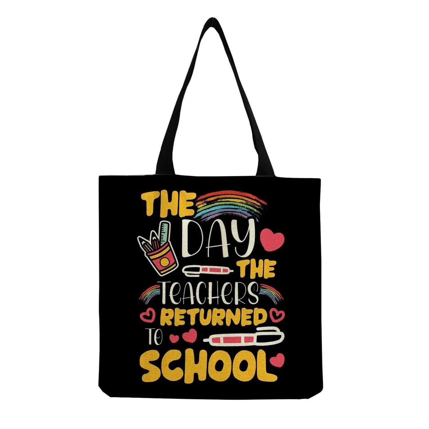 Shopper Bags Outdoor High Capacity Foldable Customizable Bag Eco Friendly Shoulder Bag Portable School Teacher Gift - Chic Cart