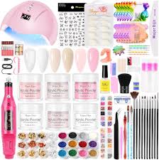 COSCELIA MAnicure Acrylic Nail Kit with Nail Drill and U V Light for Beginners Professional Acrylic Powder Glitter Powder Set - Chic Cart