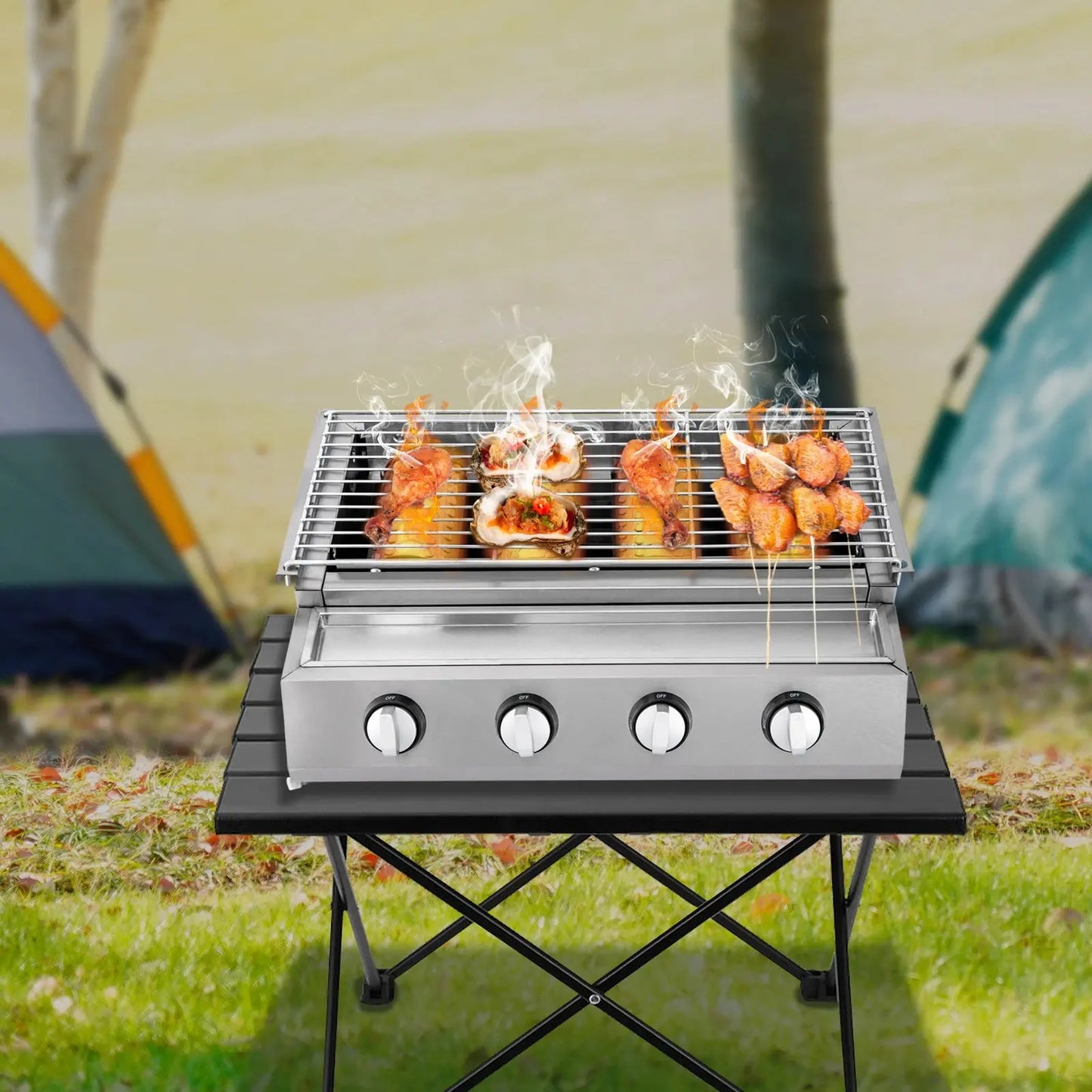 BBQ Propane Gas Stove Grill Stainless Steel Patio Garden Barbecue Grill - Chic Cart