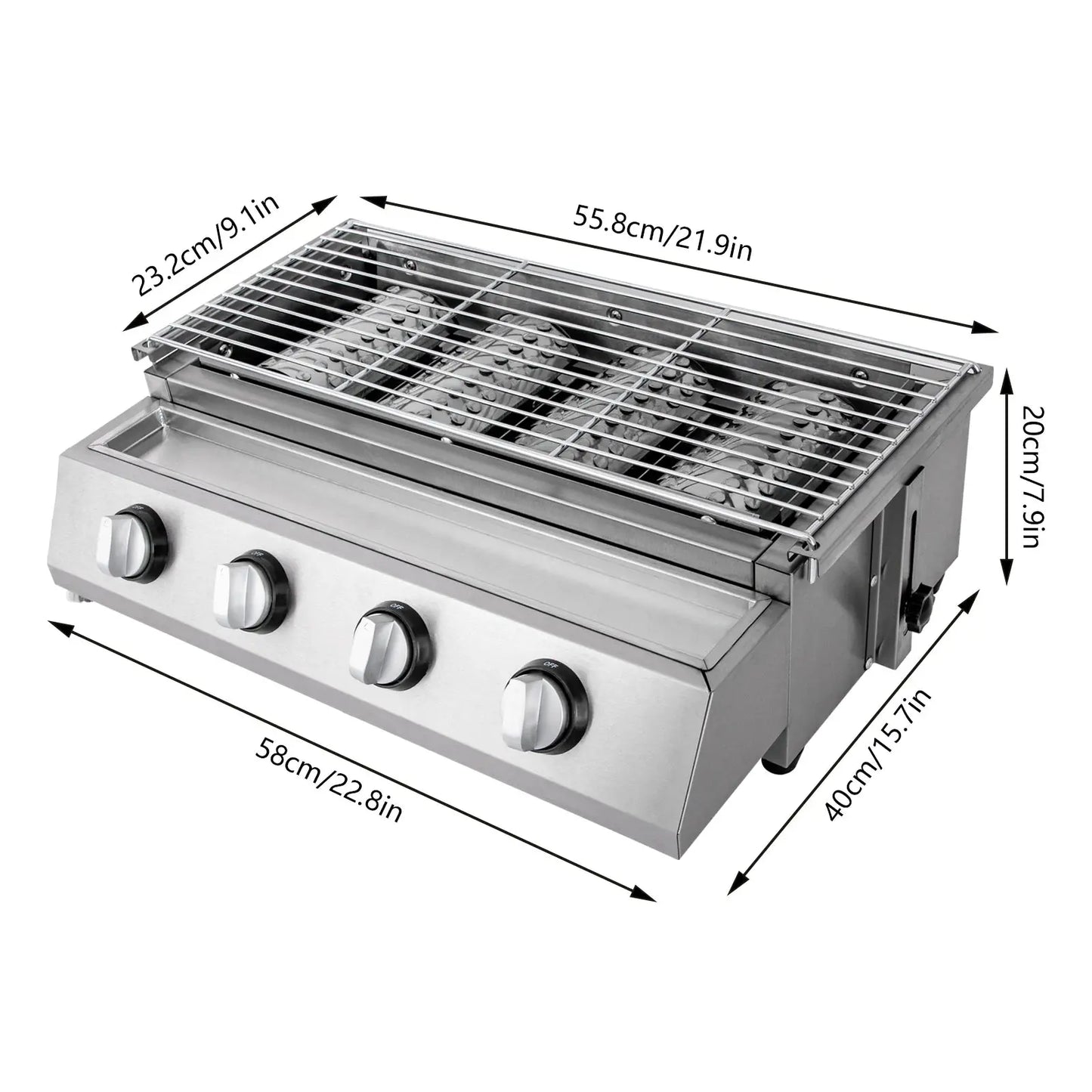 BBQ Propane Gas Stove Grill Stainless Steel Patio Garden Barbecue Grill - Chic Cart