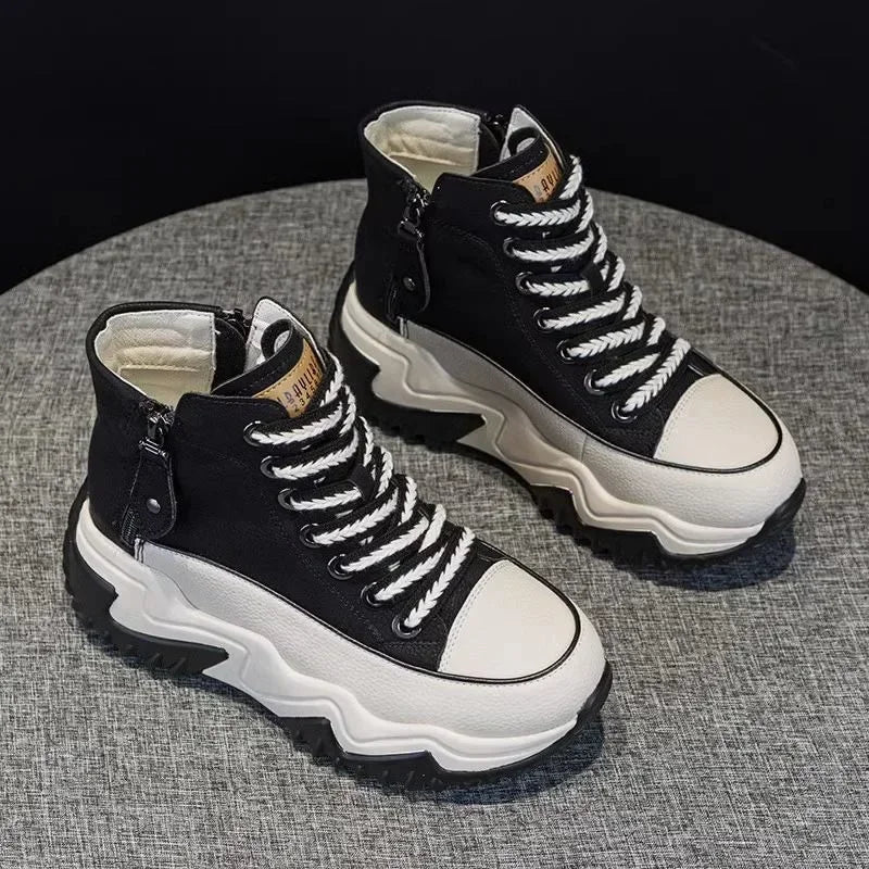 Women The New Platform Sneakers Black Shoes Spring Autumn Genuine Leather Trainers Keep Warm Fashion Boots Winter Booties botas - Chic Cart AMI Cart