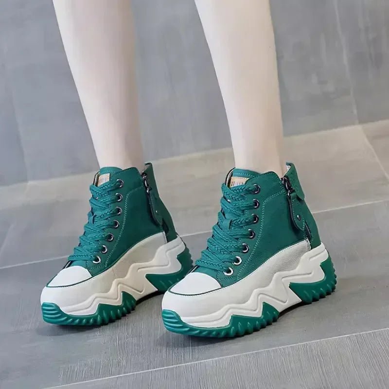 Women The New Platform Sneakers Black Shoes Spring Autumn Genuine Leather Trainers Keep Warm Fashion Boots Winter Booties botas - Chic Cart AMI Cart