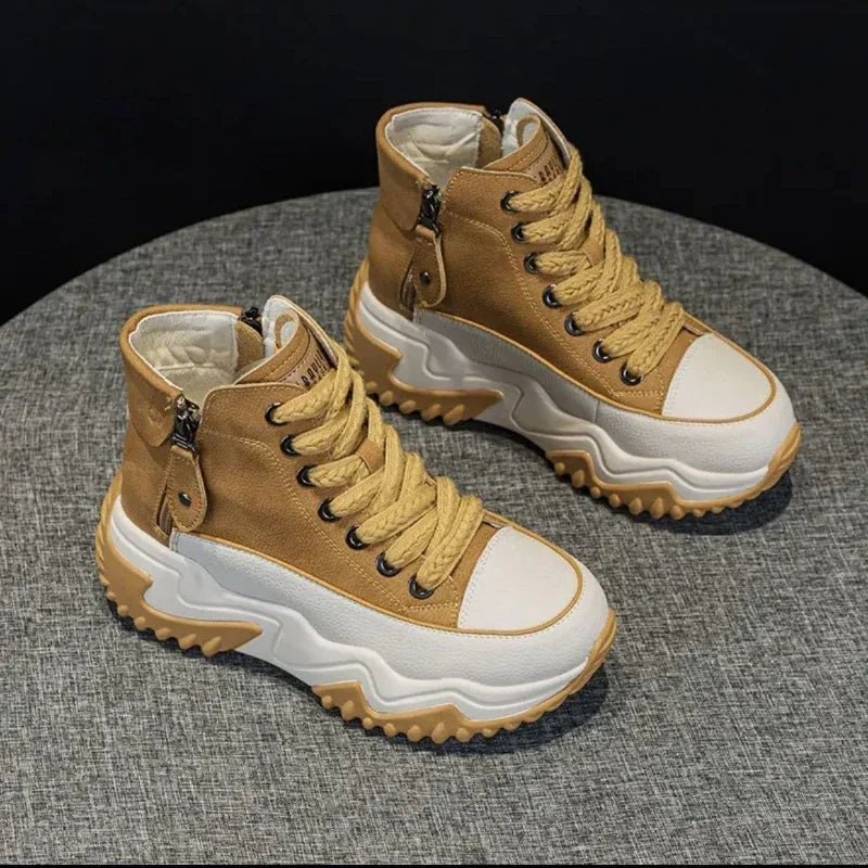 Women The New Platform Sneakers Black Shoes Spring Autumn Genuine Leather Trainers Keep Warm Fashion Boots Winter Booties botas - Chic Cart AMI Cart
