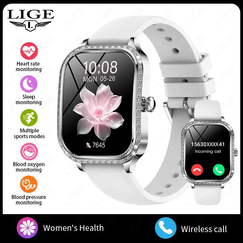 LIGE Smart Watches for Women Waterproof Bluetooth Call Fitness Tracker Smartwatch Mujer Digital Womens Watch Heart Rate Monitor - Chic Cart AMI Cart