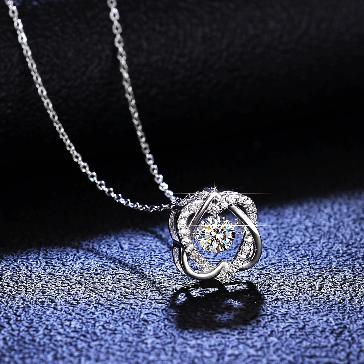S925 Sterling Silver Pendant Moissanite Smart Necklace
