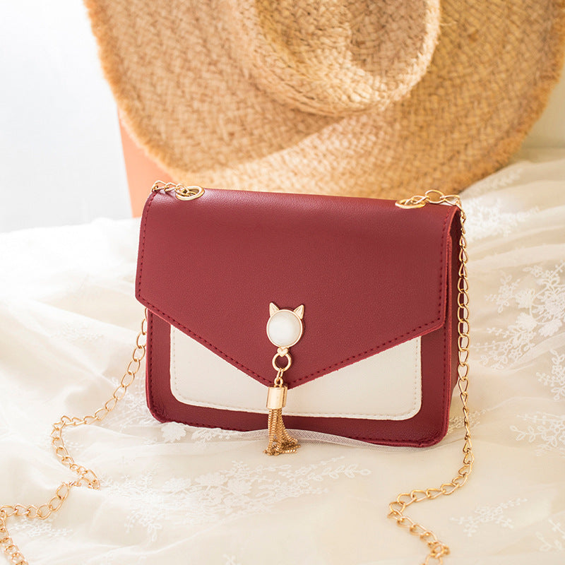 Small Messenger Bag New Sweet And Cute Cat Tassel Decoration