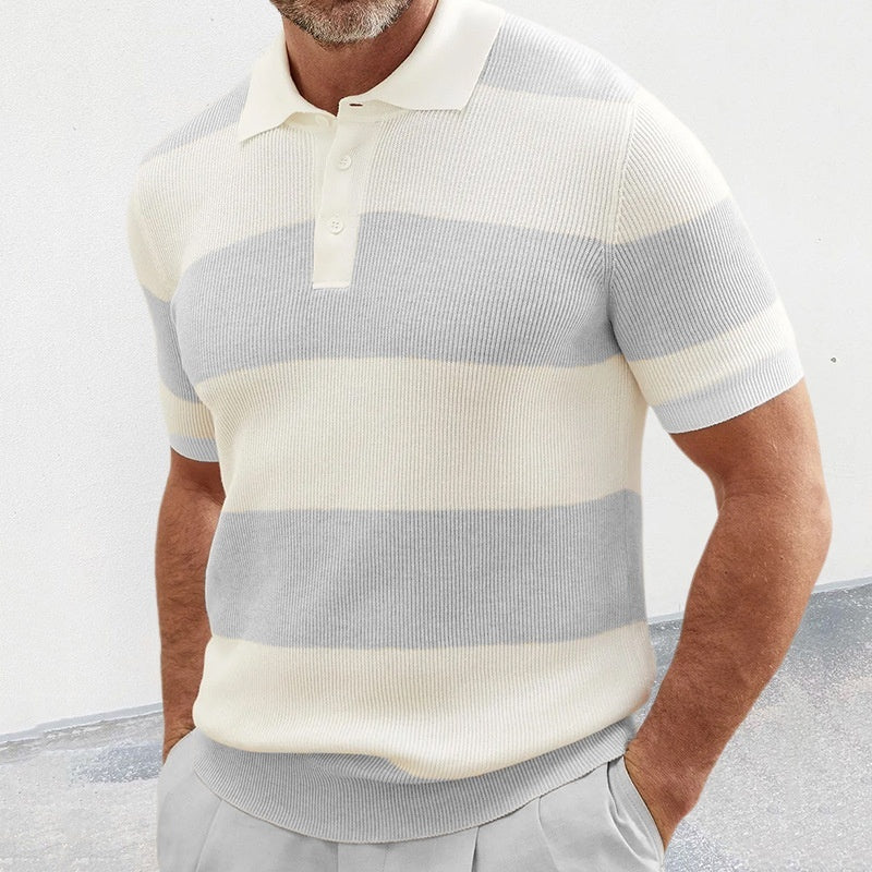 Men's Clothing Summer Fashion Lapel Sweater Short Sleeve