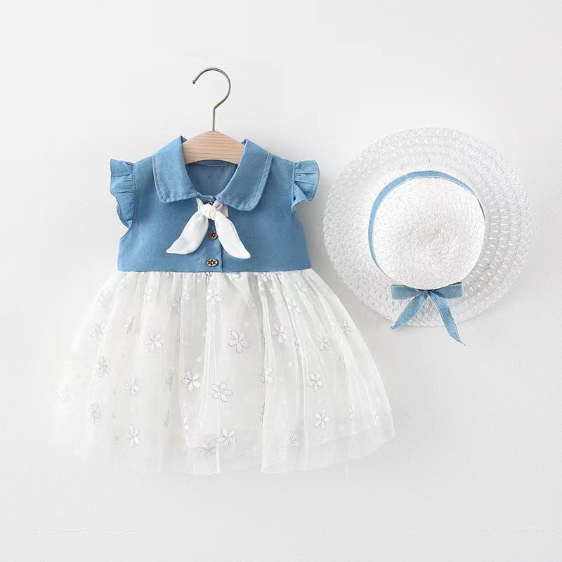 Fashion Girls Dress Streamer Denim