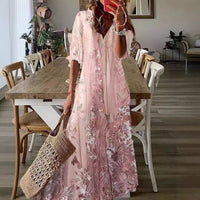 Dress Elegant Graceful Long Dress Summer Lace Print Casual Skirt