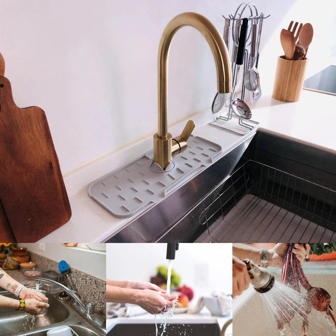 Kitchen Silicone  Faucet Absorbent Sink Mat
