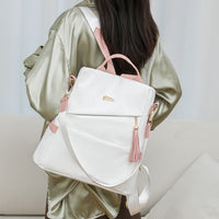 Oxford Cloth Stitching Women'S Backpack Anti-Thef.