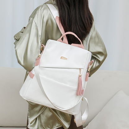 Oxford Cloth Stitching Women'S Backpack Anti-Thef.