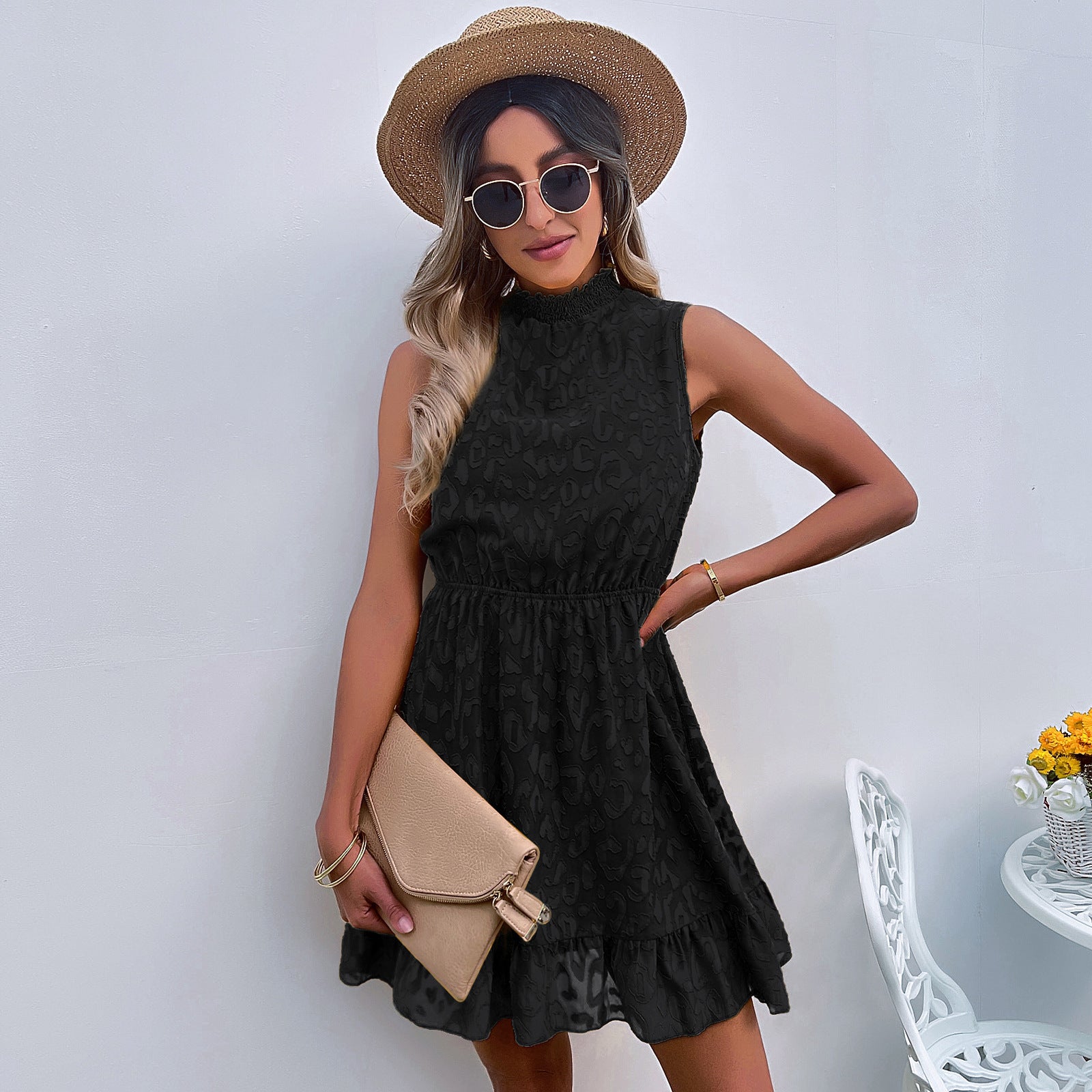 Women's Casual Chiffon Lace Jacquard Dress