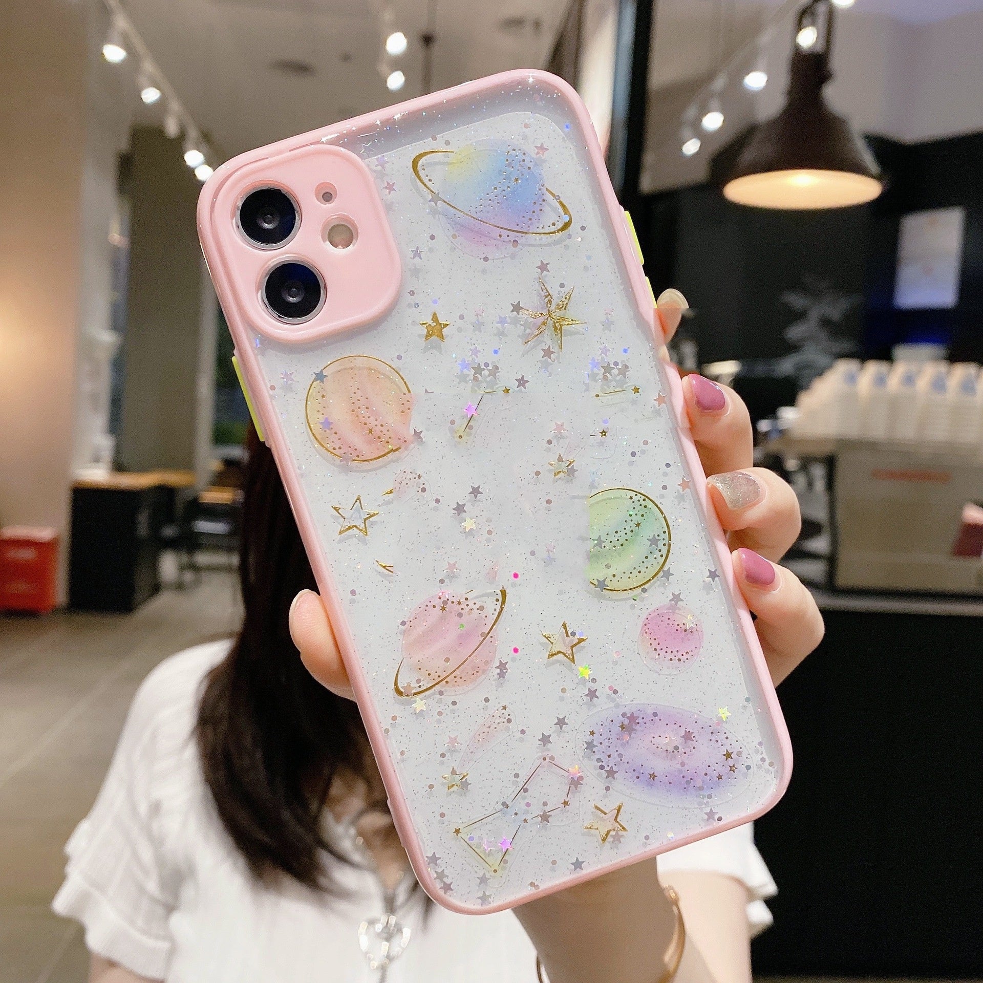 Transparent Glitter Color Frame Mobile Phone Case