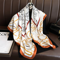 Fashion Printed Silk Scarf Twill Silk High Quality Square Scarf