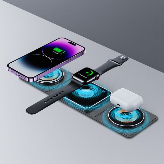 3 IN 1 Magnetic Folding Wireless Charger Station For I Phone