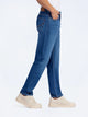 High Waist Retro Blue Smoke Straight Denim Pants