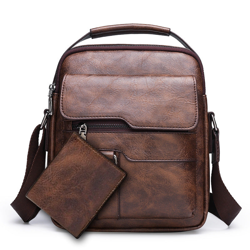 Retro Large Capacity Shoulder Bag Men Handbag Travel Backpack