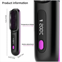 S7 Portable Cordless Hair Straightening Brush With LED Display