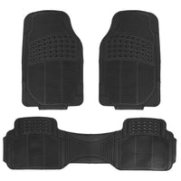 Set Of 3Pcs Automotive Floor Mats Set Front Rear PVC Rubber Floor Mats Heavy Duty Drive Vehicle Car Mats With Trimmable Design Fit Most Cars SUVs Trucks