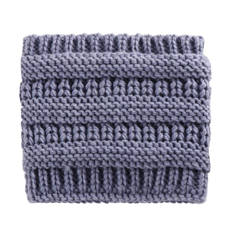 Women Head Wrap Ponytail Beanies Hat Winter Warm Ear Warmer