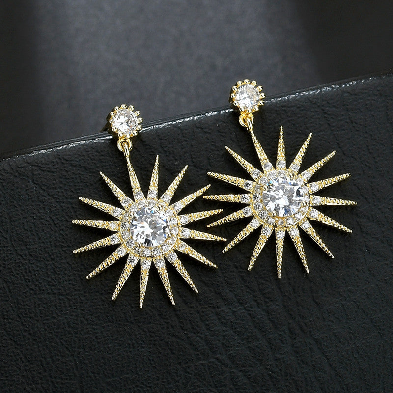 SUNFLOWER Earrings AAA Zircon Inlaid Earrings