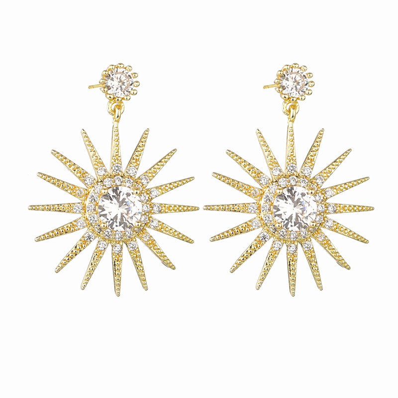 SUNFLOWER Earrings AAA Zircon Inlaid Earrings