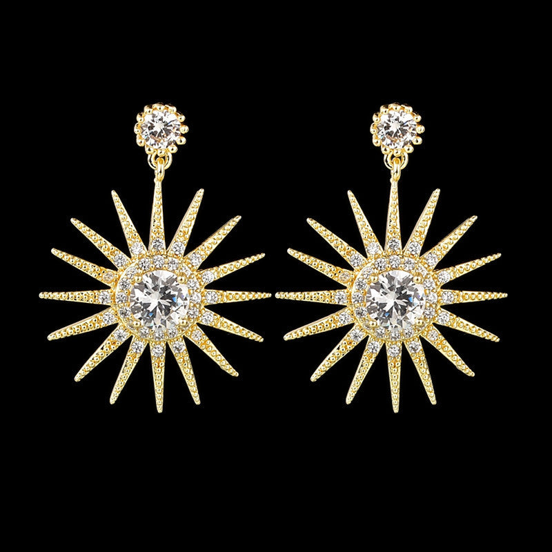 SUNFLOWER Earrings AAA Zircon Inlaid Earrings