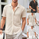 Mesh Short Sleeve Shirt Fashion Solid Color Lapel Shirt