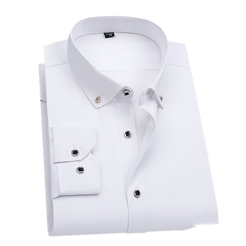 Formal Wear Men's Shirt Professional Wedding Best Man Non-ironing Pure White