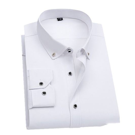 Formal Wear Men's Shirt Professional Wedding Best Man Non-ironing Pure White
