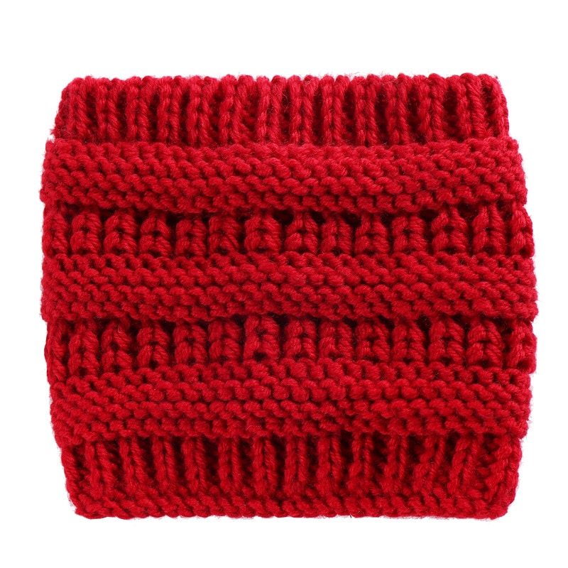Women Head Wrap Ponytail Beanies Hat Winter Warm Ear Warmer