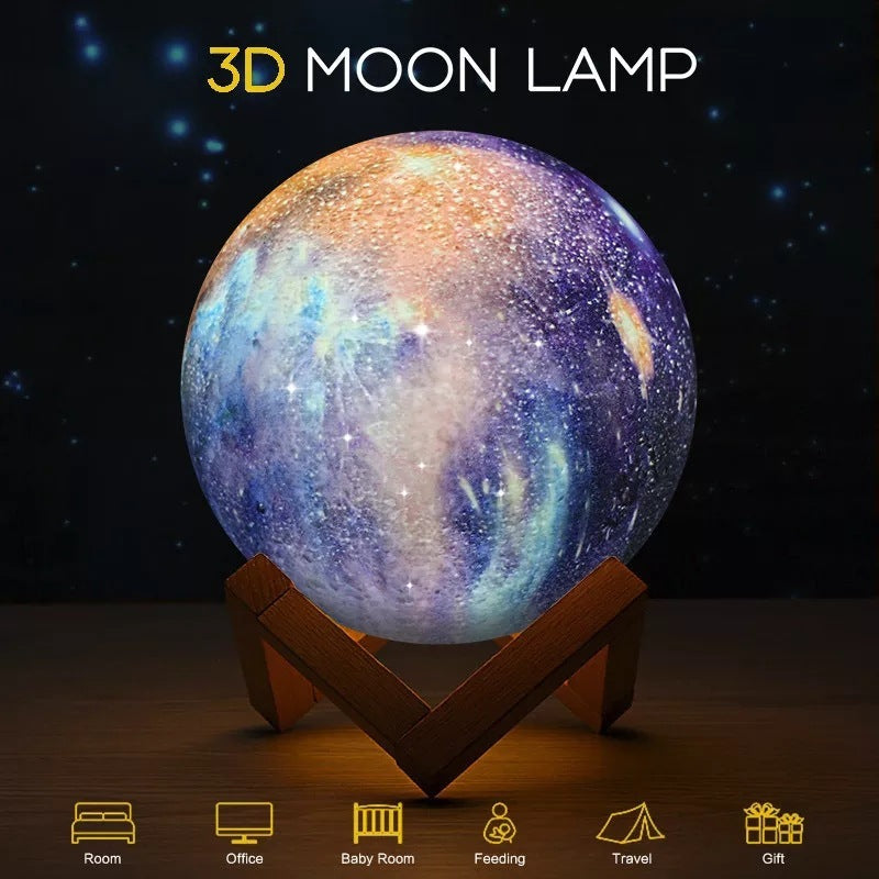 LED USB Star Galaxy Moon Lamp Stand Remote 3D