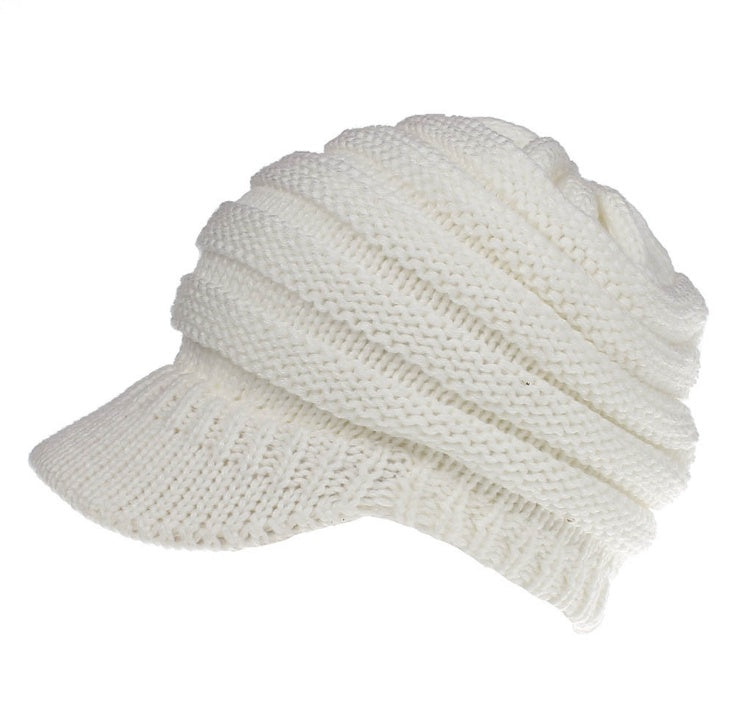 Women Ponytail Beanies Autumn Winter Hats Female