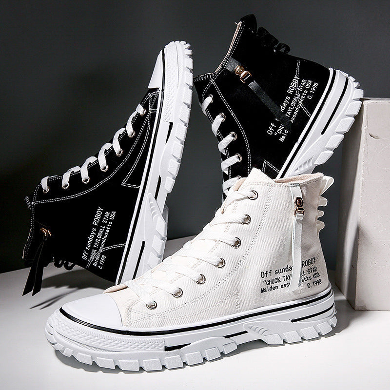 Man Canvas Shoes, Breathable Thick Sole,