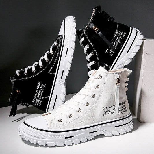 Man Canvas Shoes, Breathable Thick Sole,