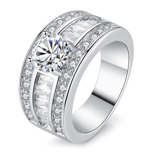 Glamorousky Simple Brilliant Heart Arrow Geometric Adjustable Open Ring
