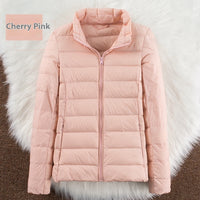 Stand-up Collar Down Short Lightweight And Extra Thick Slim Jacket