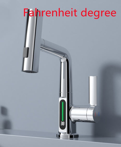 Intelligent Digital Display Faucet Pull-out Basin Faucet