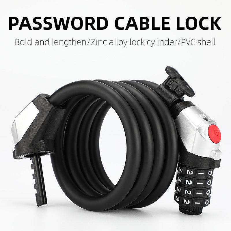 Bicycle Anti-theft 4-digit Code Lock With Light Alloy Core Security Lock