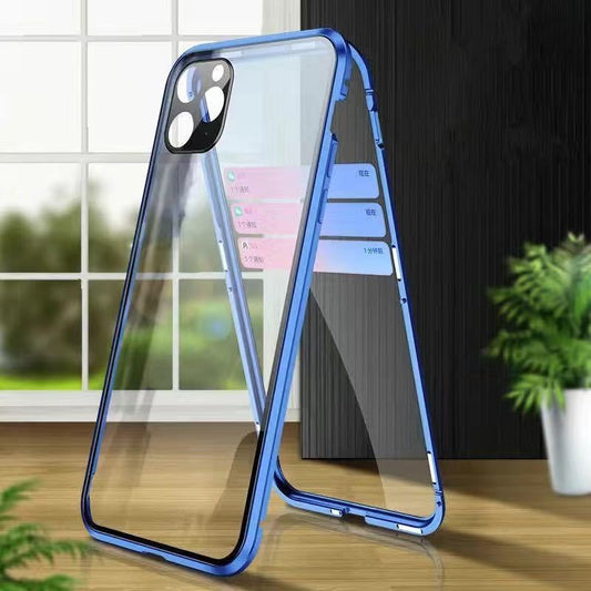 Double-sided glass magnetic phone case lens full-package