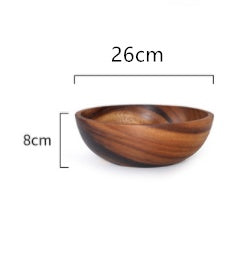 Natural Wooden Bowl Household Fruit Bowl Salad Bowl